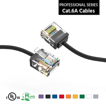 CAT6A UTP Super-Slim Ethernet Network Cable 32AWG- 10ft- Black